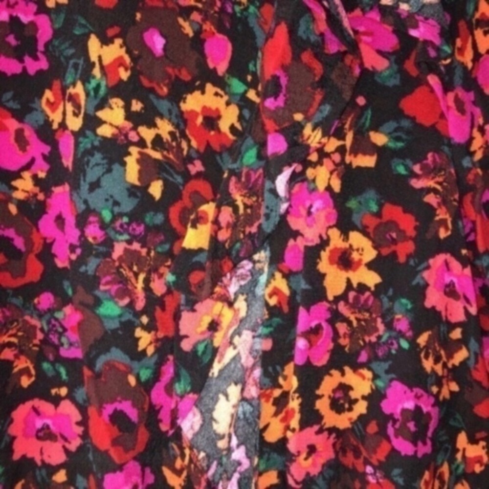 Wild Fable Neon Floral Long Sleeve Blouse - Picture 4 of 5